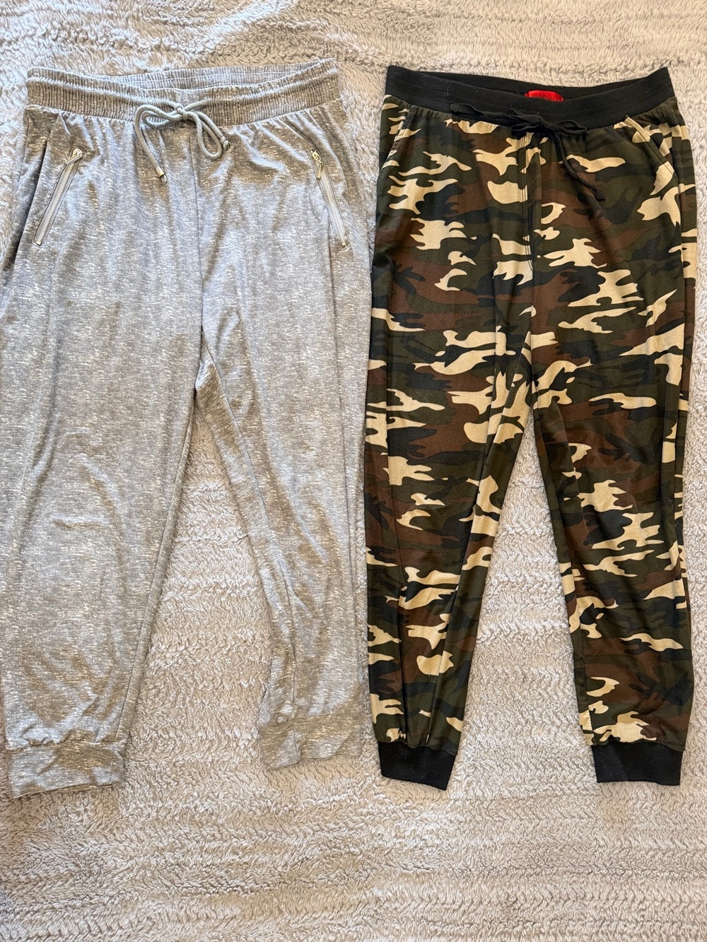 Multiples Women’s Camouflage Jogger Pants in Green & Gray